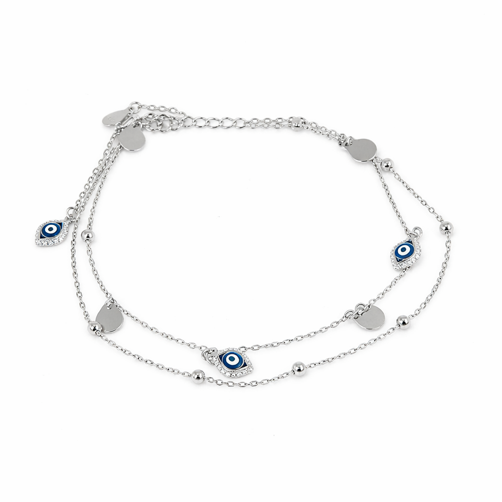 Dainty Evil Eye Charm Single Anklet
