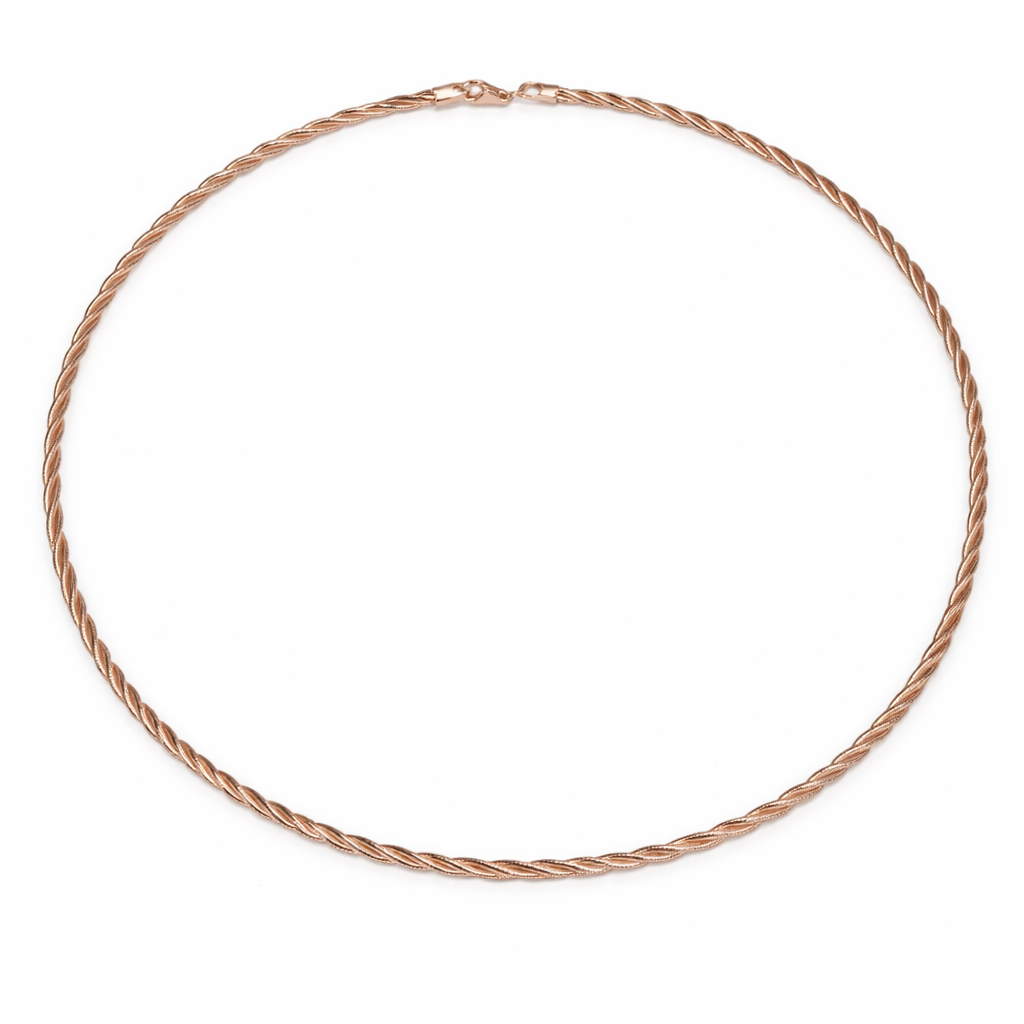 Rose Gold Italian Wire Chain — Pure 925 Sterling Silver