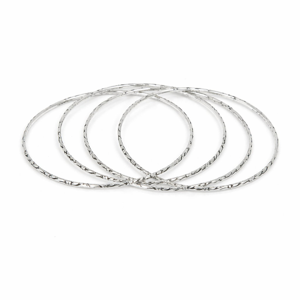 Intermingle Oxidised Bangles Pair Pure 925 Silver