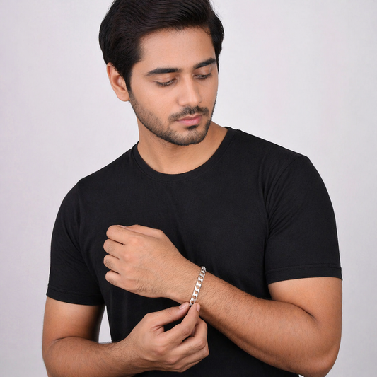 Classic Men Silver Loop Bracelet