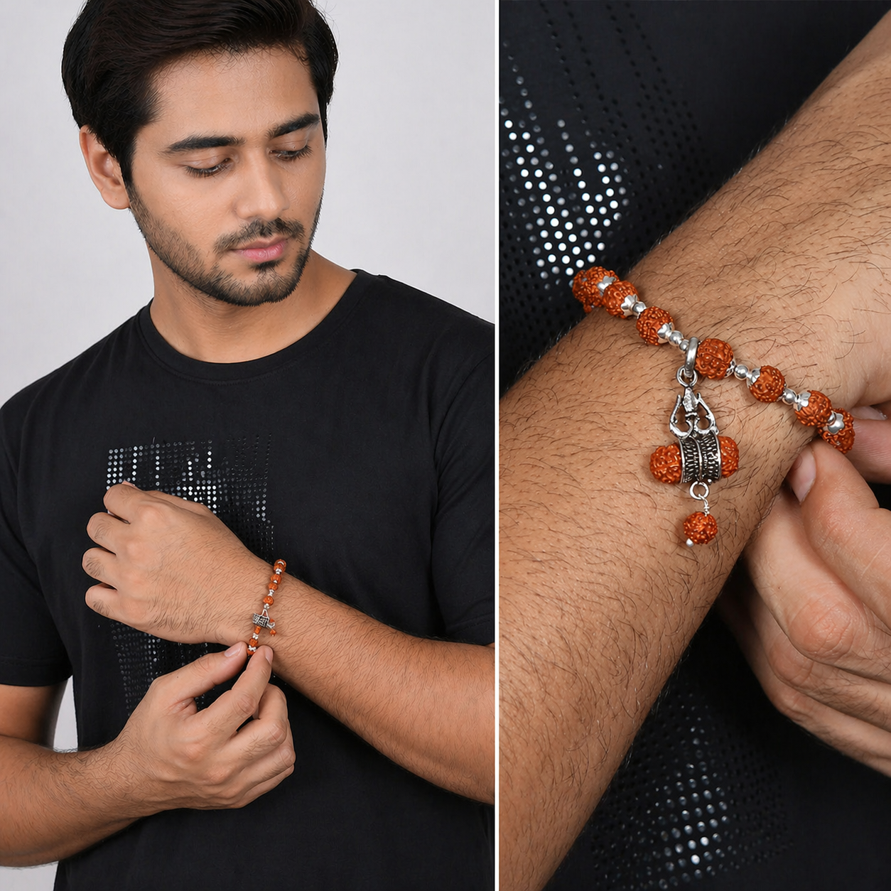 Rudraksh Shiv Bracelet Pure 925 Silver