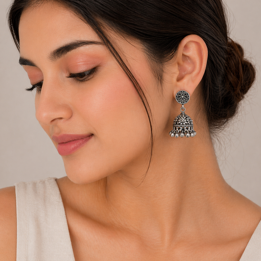 Surya Dangle Oxidised Jhumki