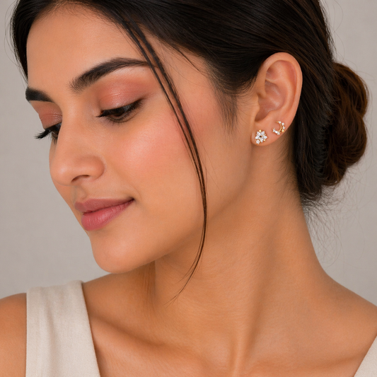 Celestial Asymmetrical Stud Earrings