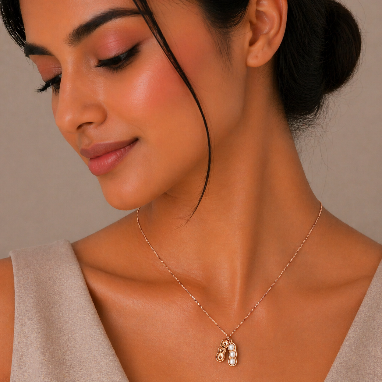 Rose gold Peanut Necklace | 925 Silver