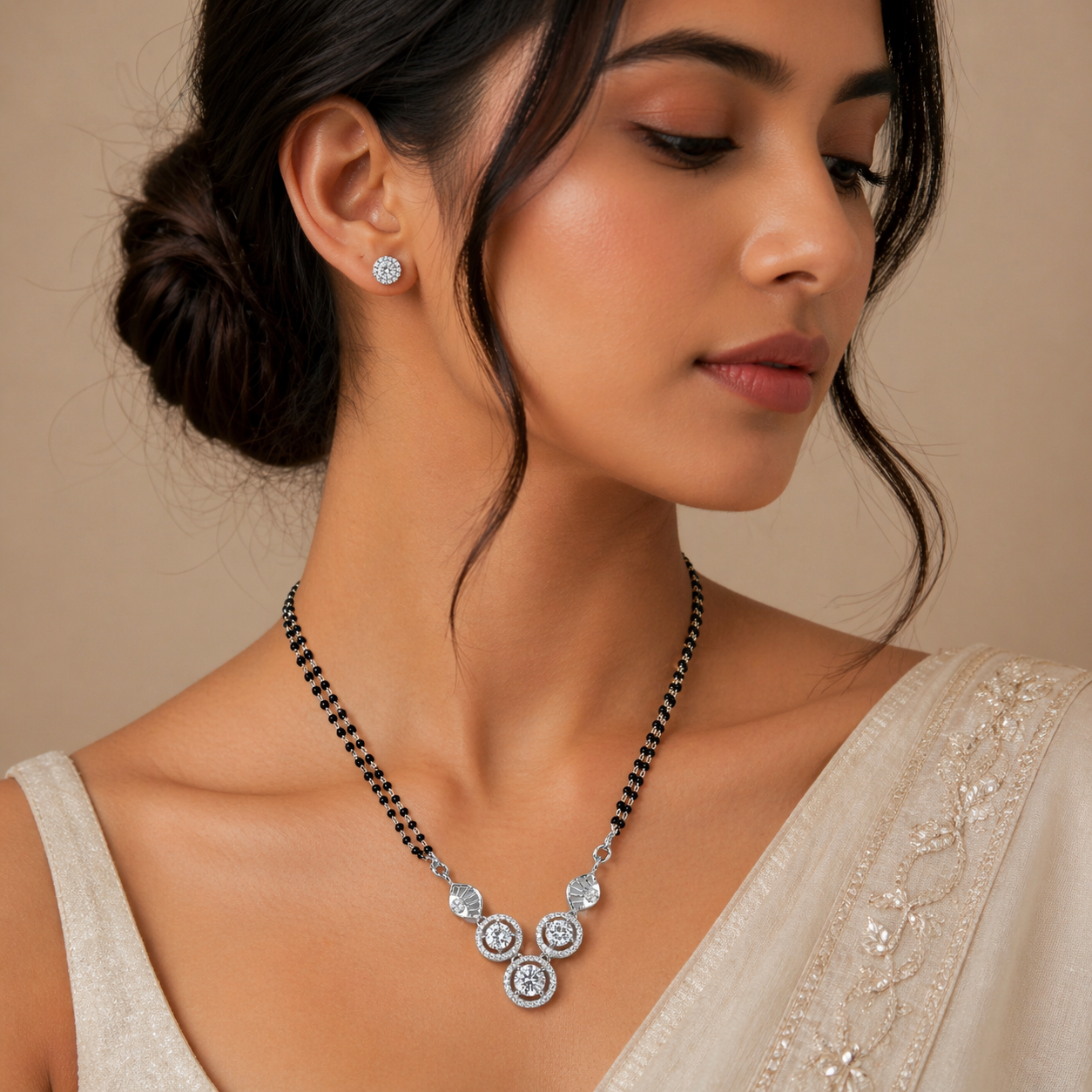Silver Eterna Solitaire 925 Mangalsutra