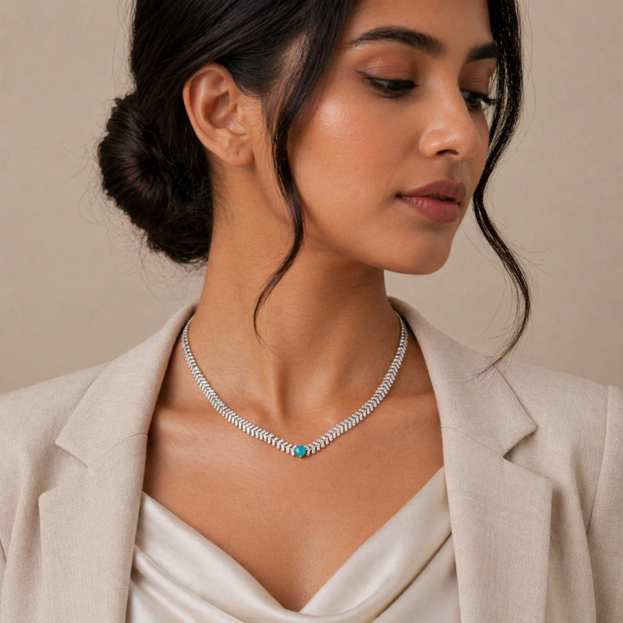 Aqua Vira Silver Necklace