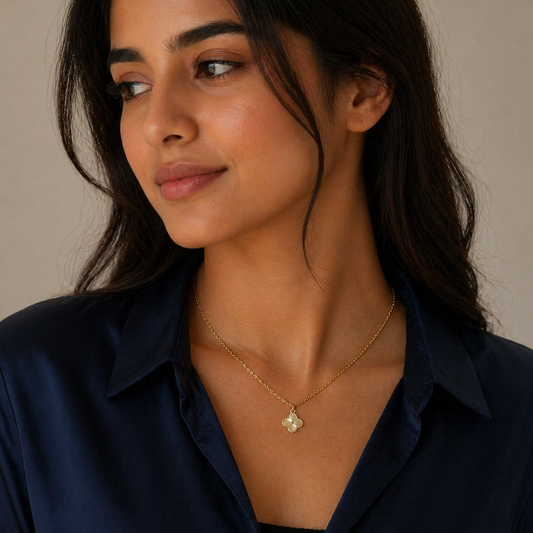 Clove Gold Coated Necklace Pure 925 Silver