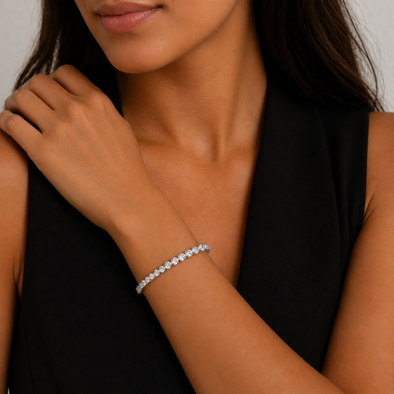 Luxe Bold Tennis 925 Silver Bracelet
