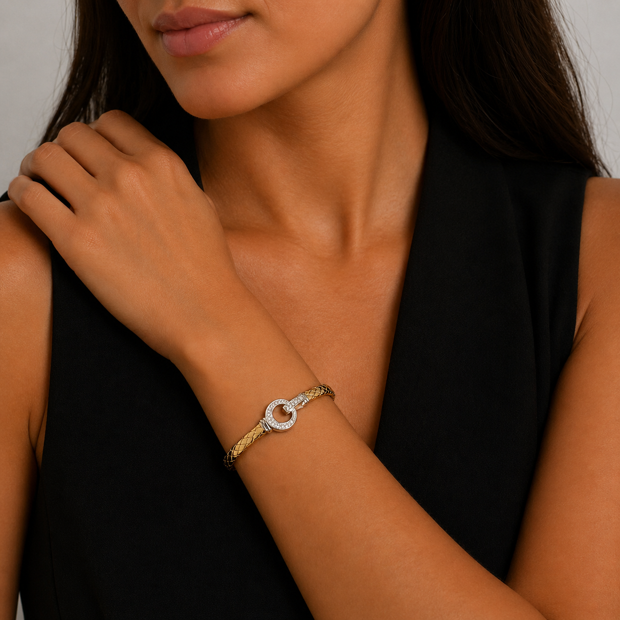 Golden Braided 925 Silver Bracelet