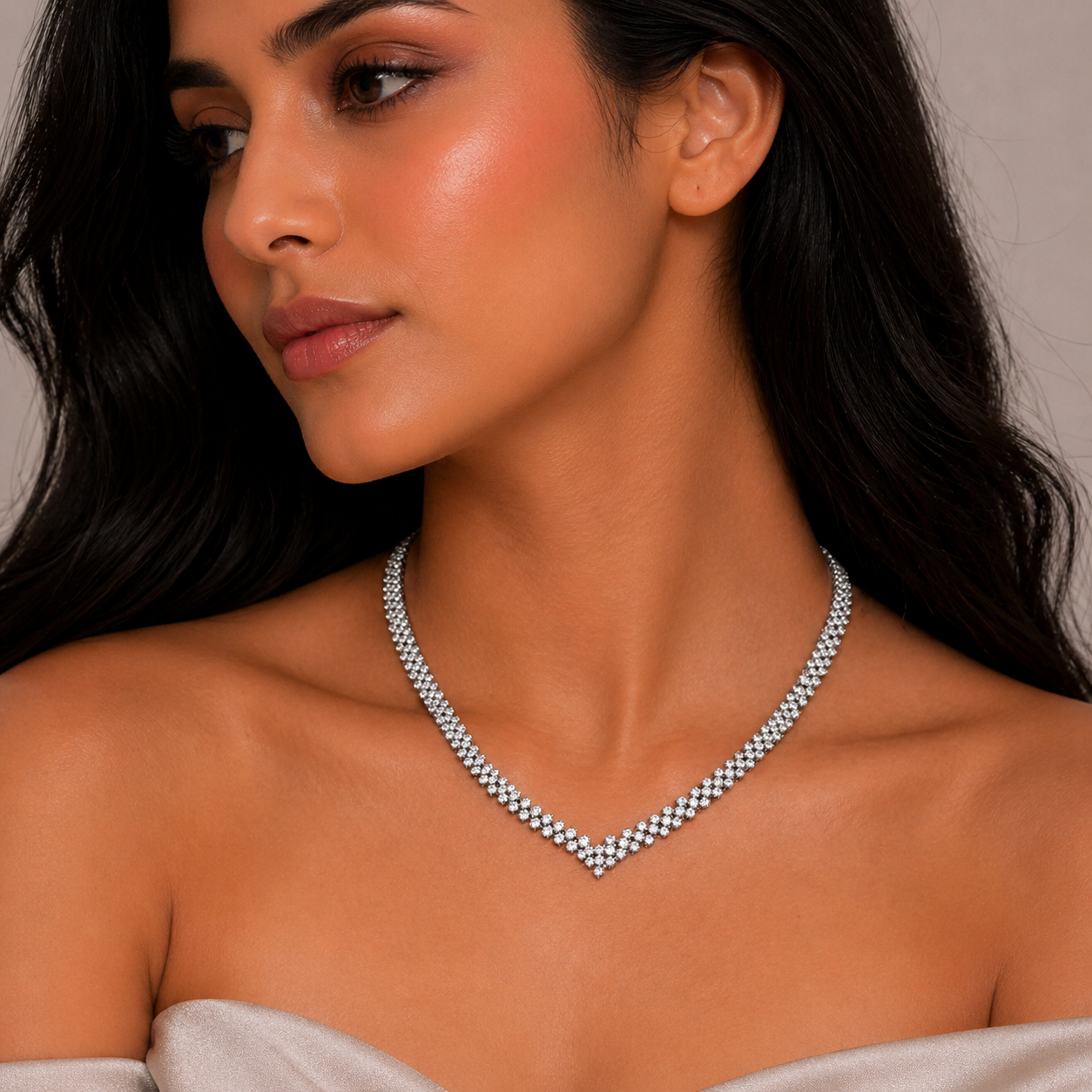 Shimmer Bar Necklace Set — Pure 925 Sterling Silver