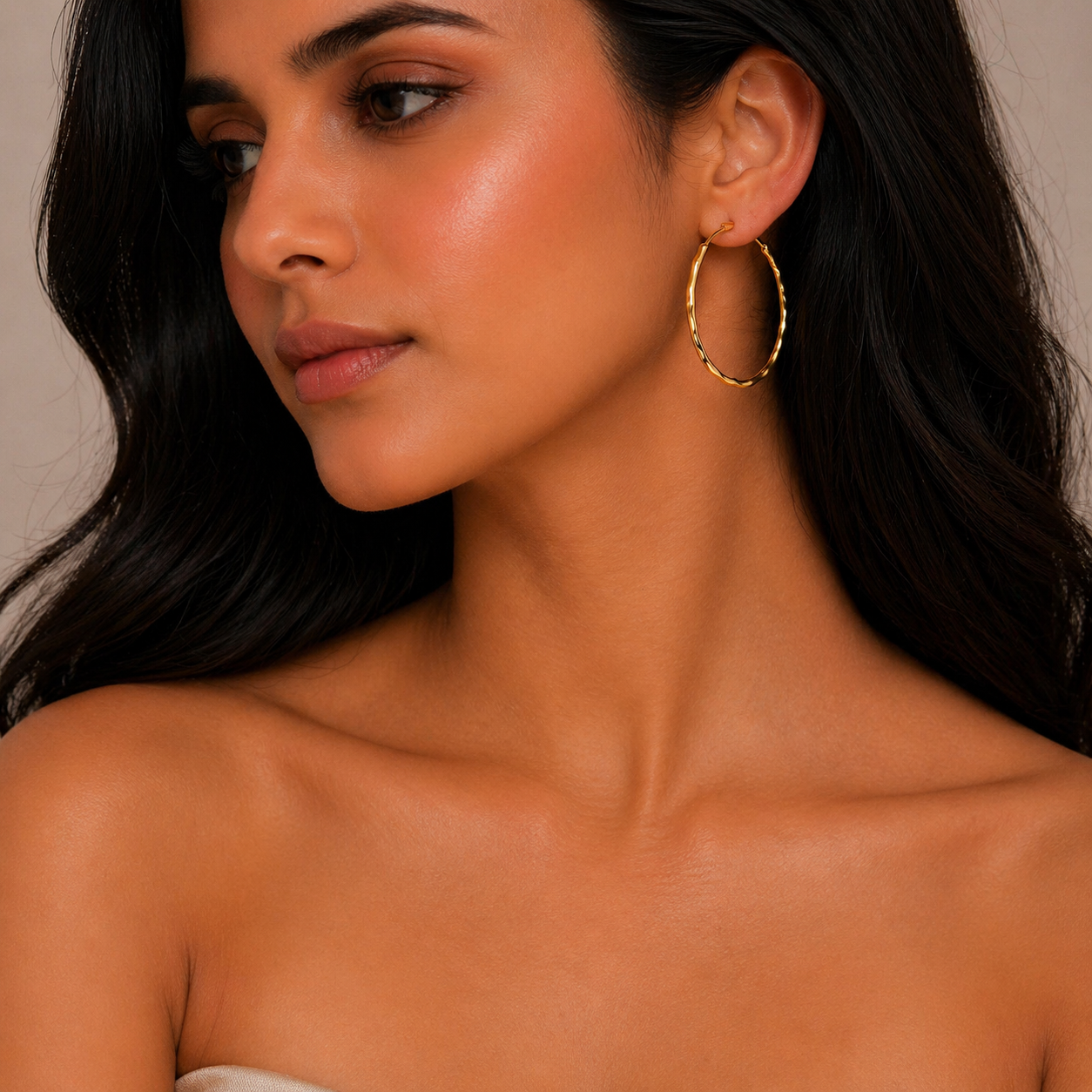 Chunky Gold 925 Silver Hoops