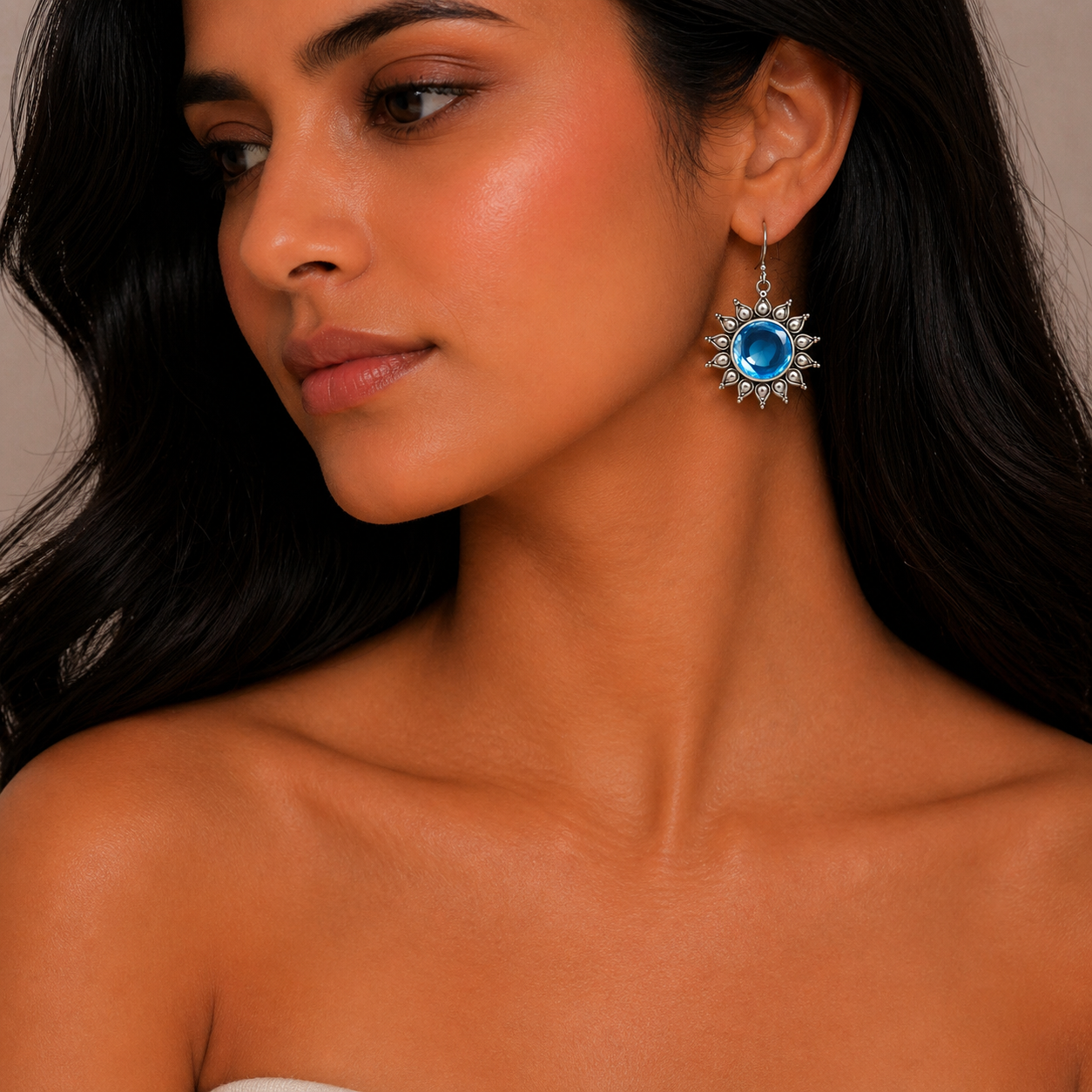Blue Moon Silver Earrings