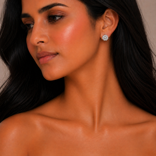 Flora Glow Studs Pure 925 Silver