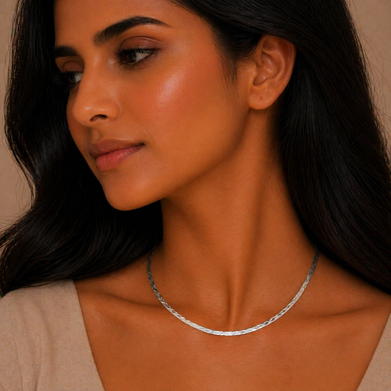 Snake & Leaf 925 Italian Silver Chain