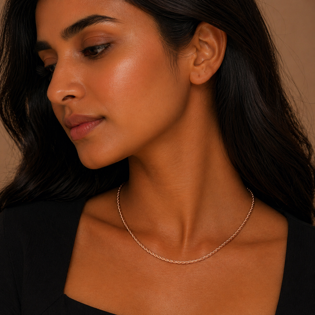 Rose Gold Italian Wire Chain — Pure 925 Sterling Silver