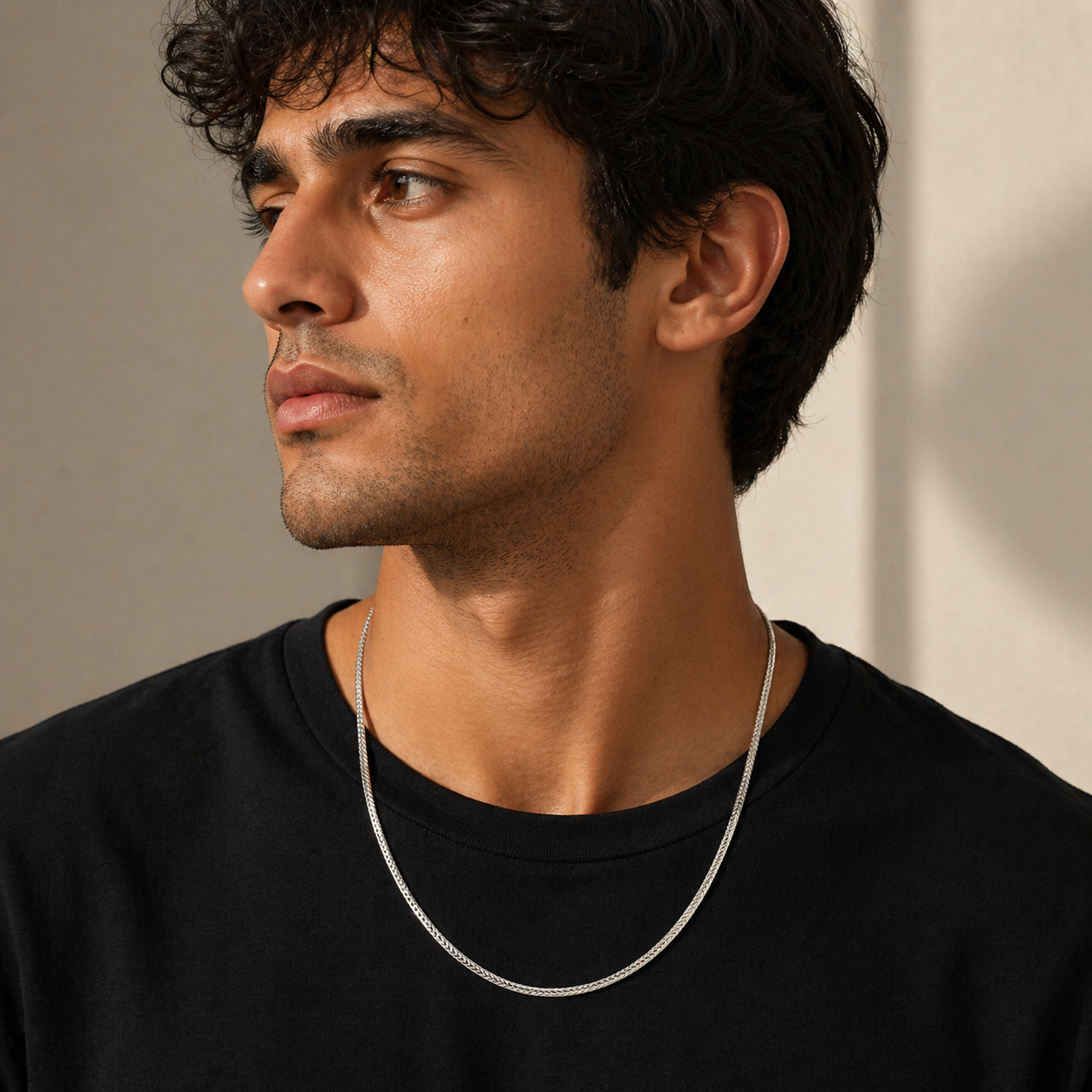 Men Silver Snake Chain