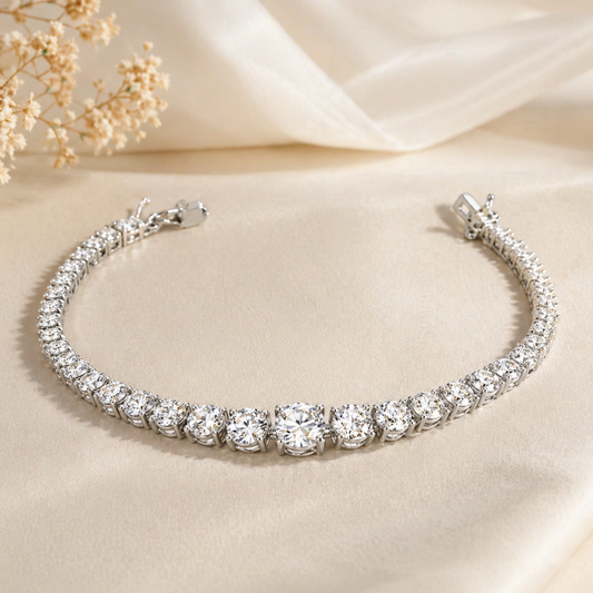 Luxe Bold Tennis 925 Silver Bracelet