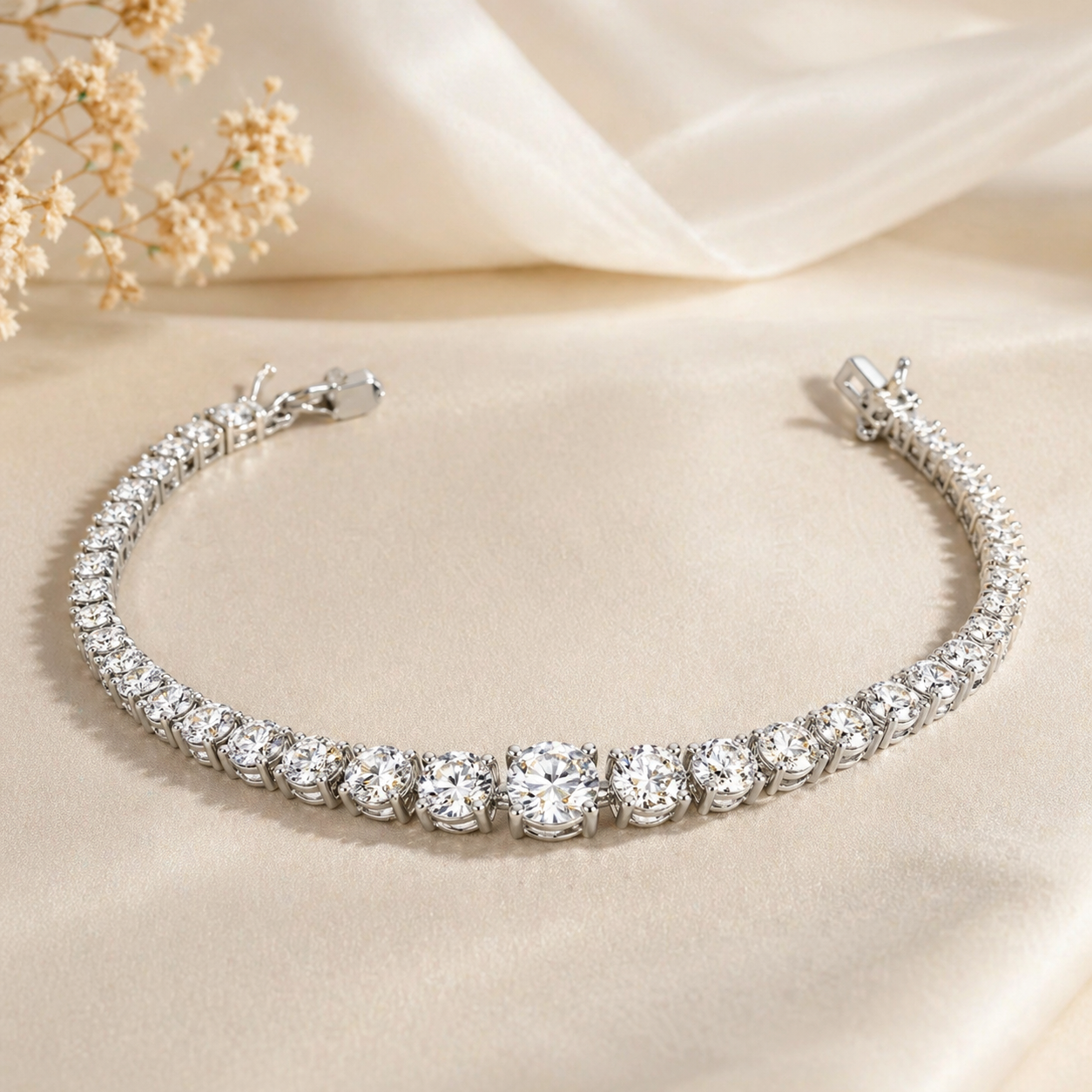 Luxe Bold Tennis 925 Silver Bracelet