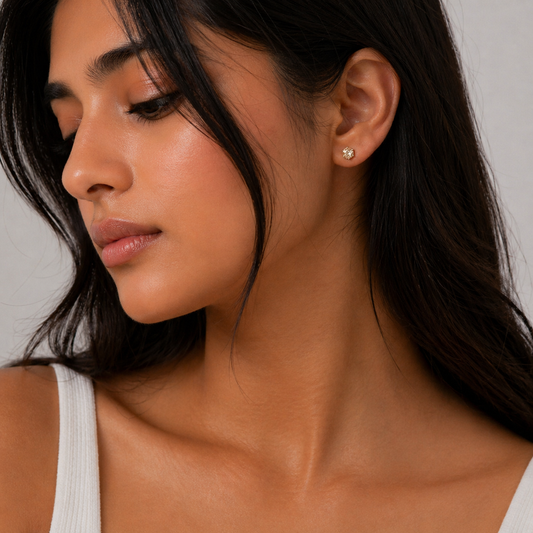 Peach Glow Mini Stud Earrings