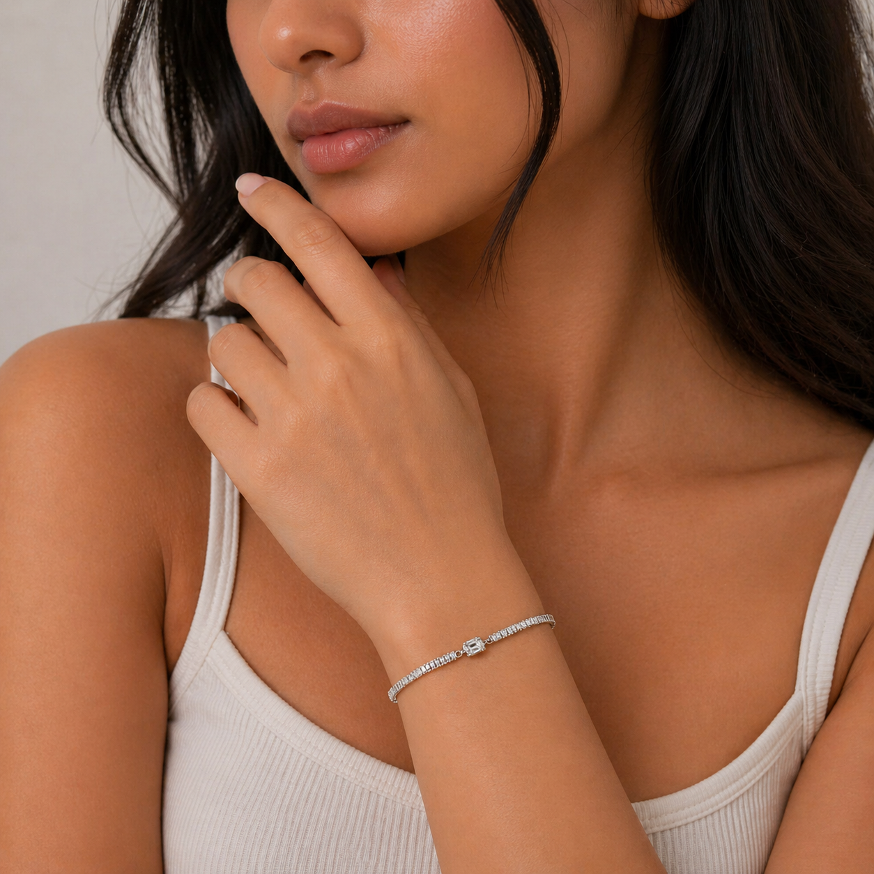 Lustre Line – 925 Silver Tennis Bracelet