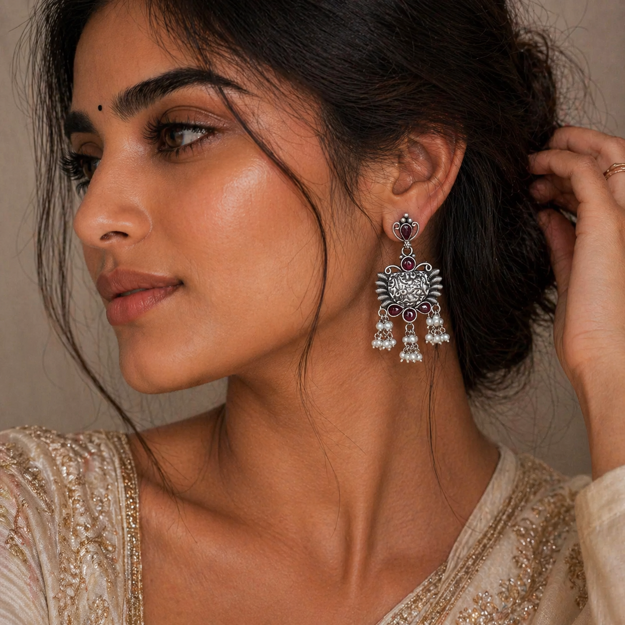 Meera Jhumki Pure 925 Silver