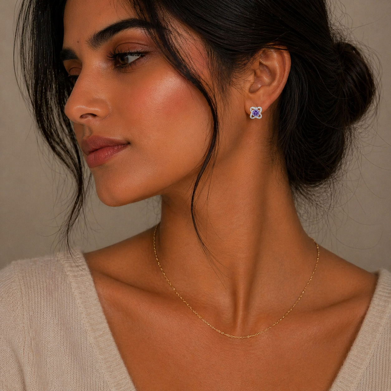 Amora Silver Bloom Studs