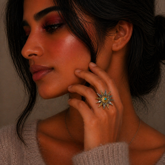 Tara Turquoise Adjustable Ring