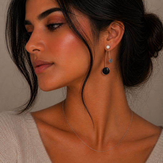 Cosmic Dot Rose Gold Danglers