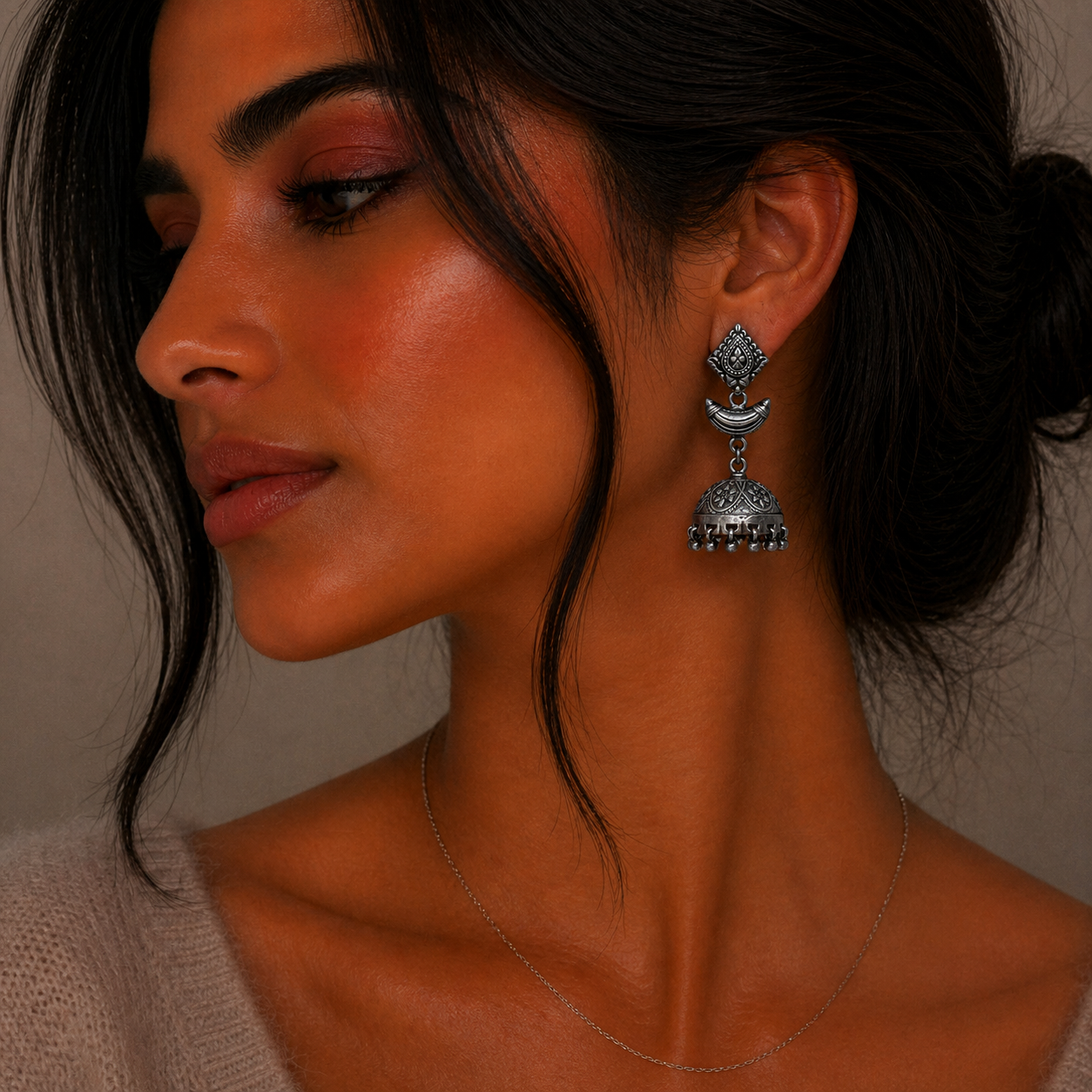 Chaand Baliya 925 Silver Earrings