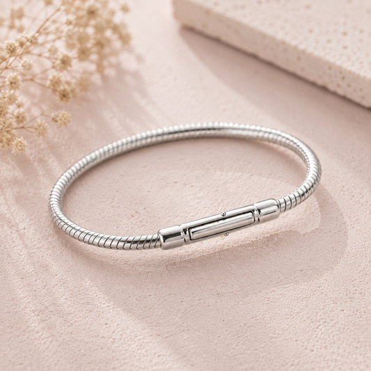 Snake Chain Silver Bracelet Taravya