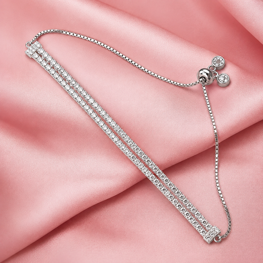 Dual Tone Reversible Tennis Bracelet