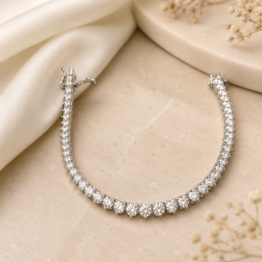 Luxe Bold Tennis 925 Silver Bracelet