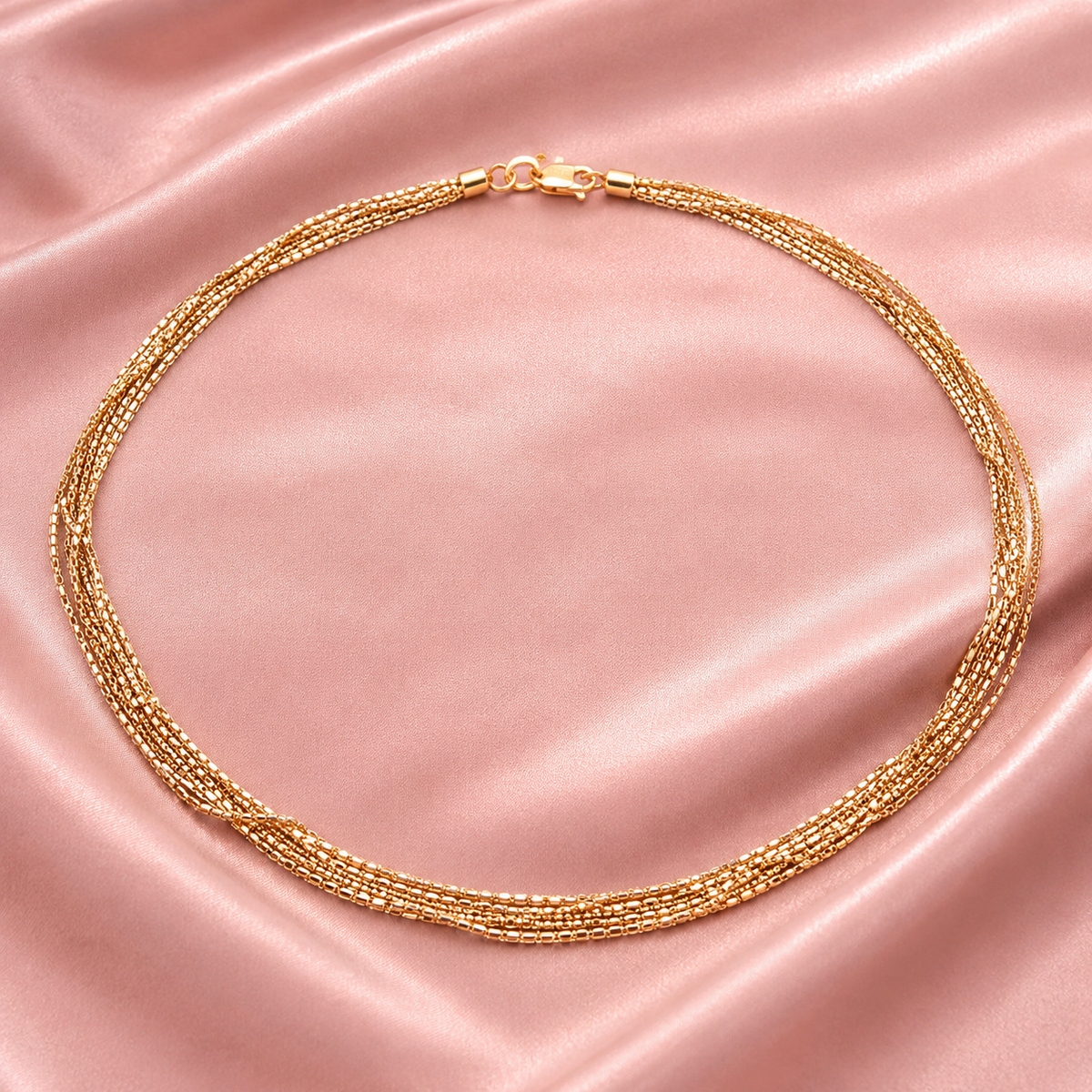 Silver Duo-Tone Layered Italian Chain