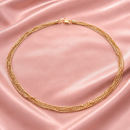 Silver Duo-Tone Layered Italian Chain