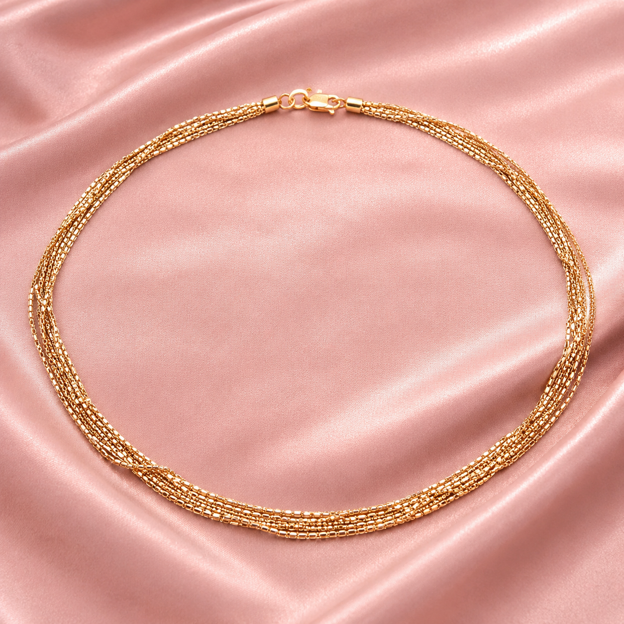 Silver Duo-Tone Layered Italian Chain