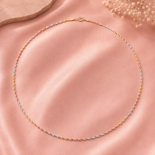 TriColour Italian Chain Pure 925 Silver
