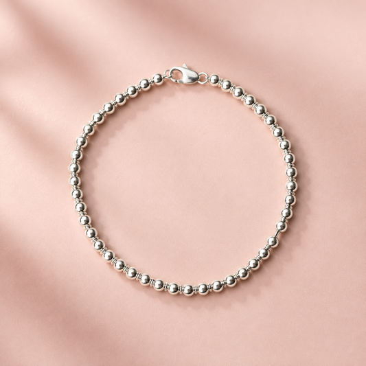 Silver Glow Beaded Bracelet