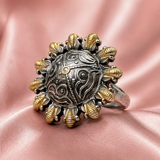 Sunburst Glow Adjustable Ring