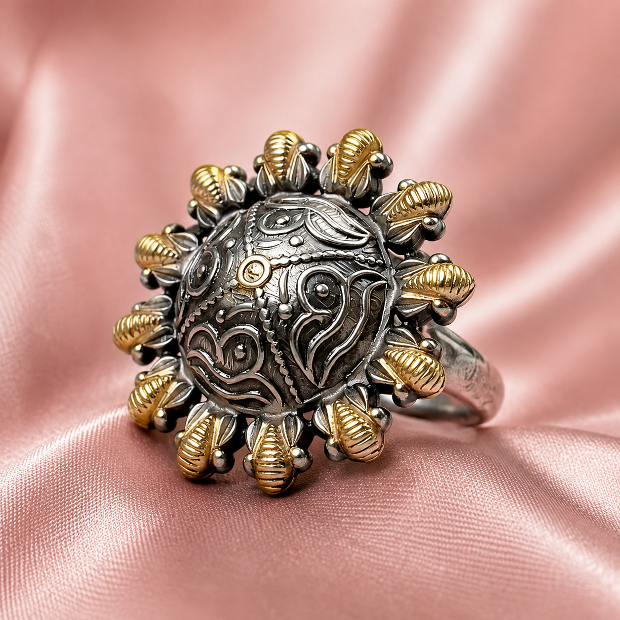 Sunburst Glow Adjustable Ring
