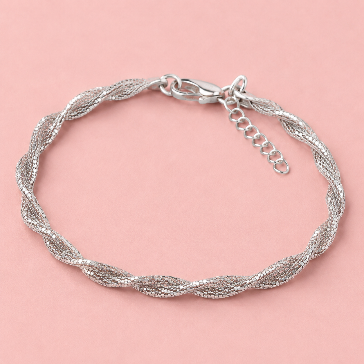 Twisted Mesh 925 Sterling Silver Bracelet