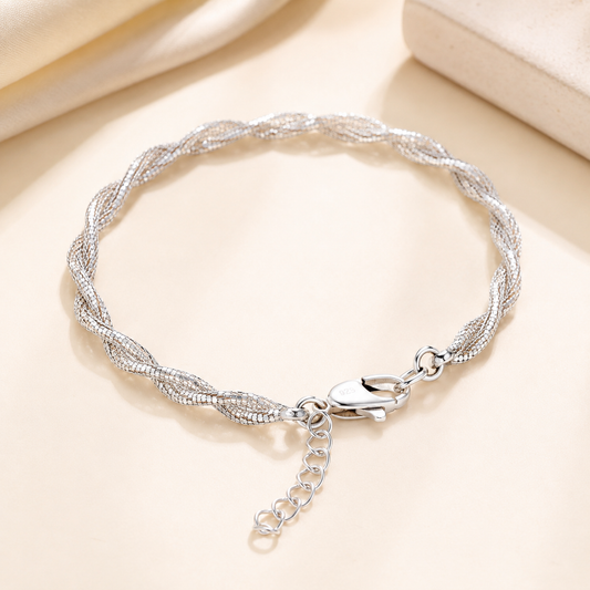 Twisted Mesh 925 Sterling Silver Bracelet