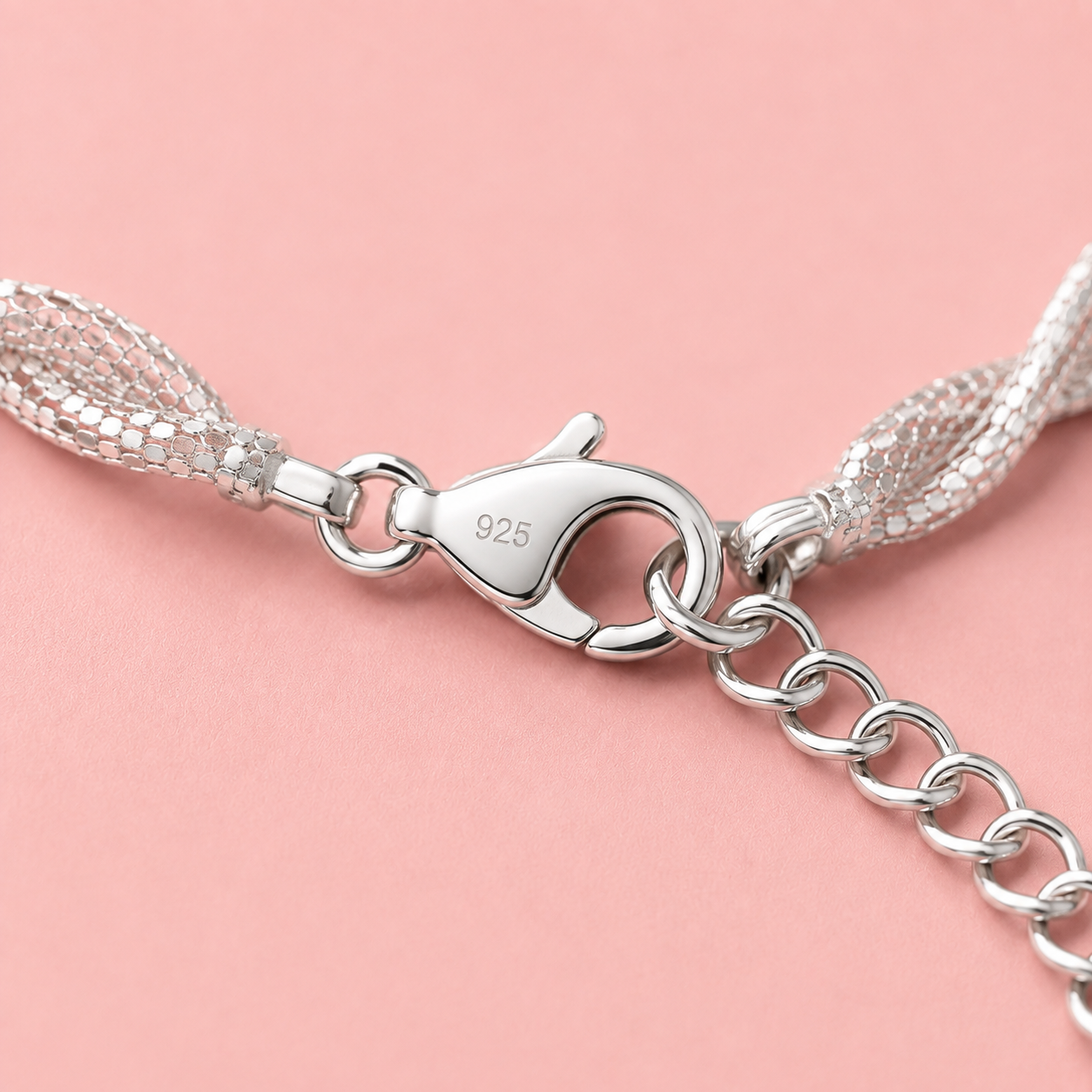 Twisted Mesh 925 Sterling Silver Bracelet