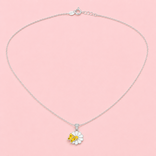 925 Silver Butterfly Flower Pendant
