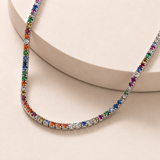 Prism Aura Pure 925 Silver Necklace