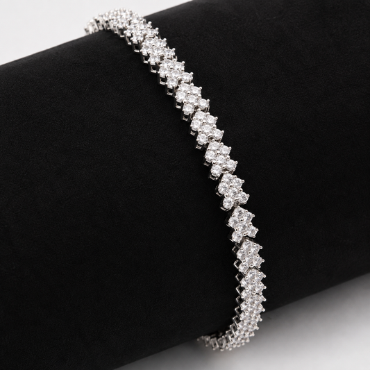 Silver Glittering Adjustable Bracelet
