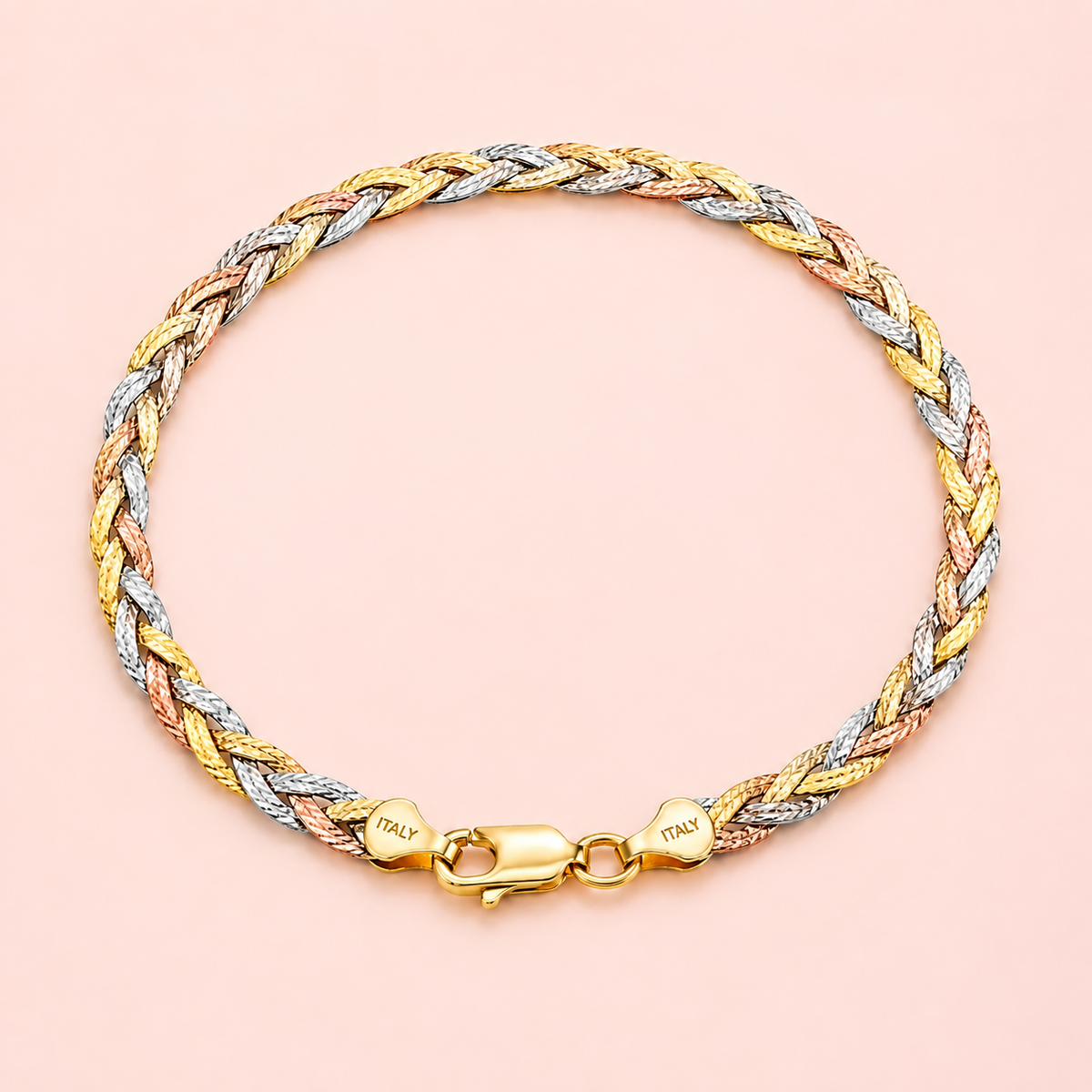 Trinity Glow Tricoloured Italian 925 Silver Anklet (Single) Taravya