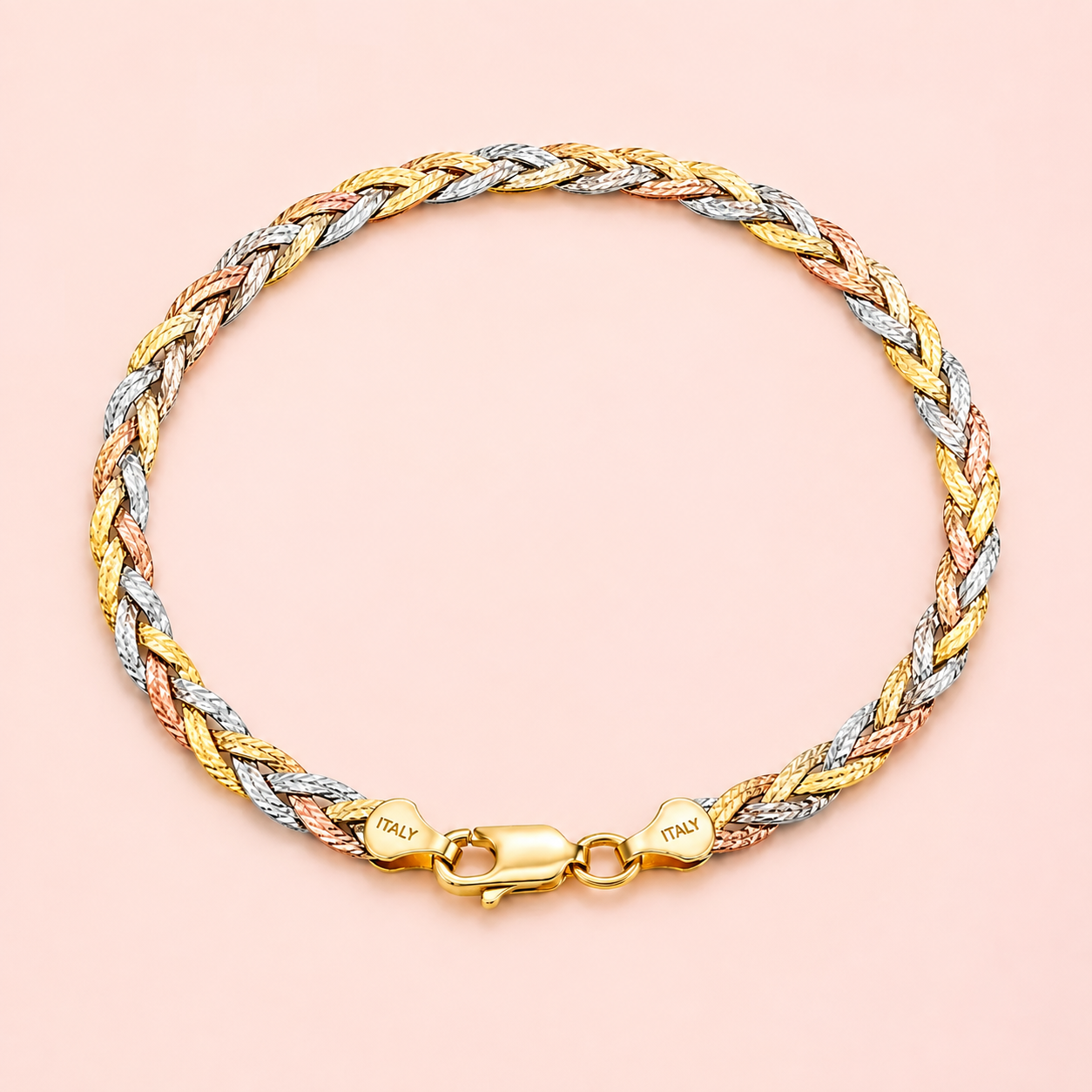 Trinity Glow Tricoloured Italian 925 Silver Anklet (Single)