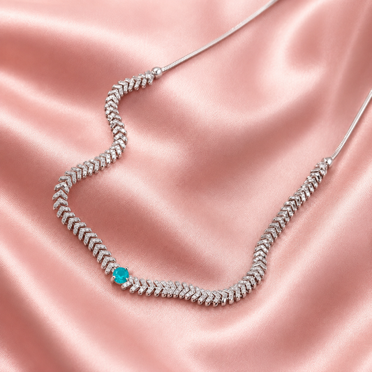 Aqua Vira Silver Necklace