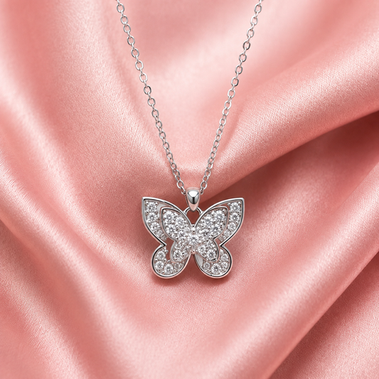 Fluttering Grace Necklace Pure 925 Silver