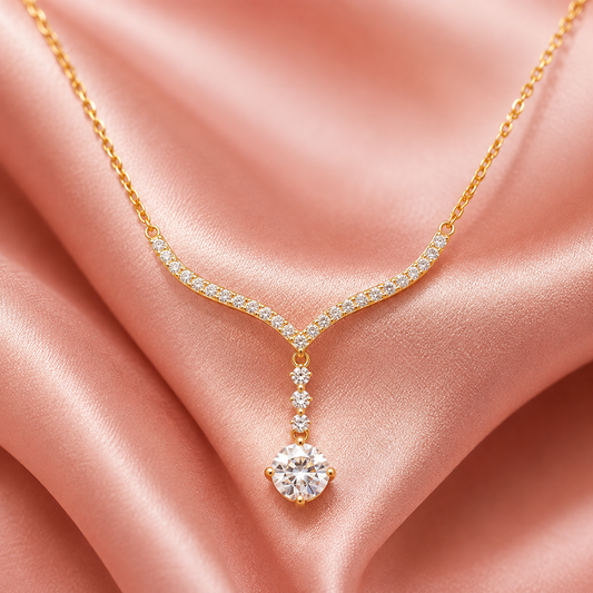 Starlit Drop Necklace Pure 925 Silver